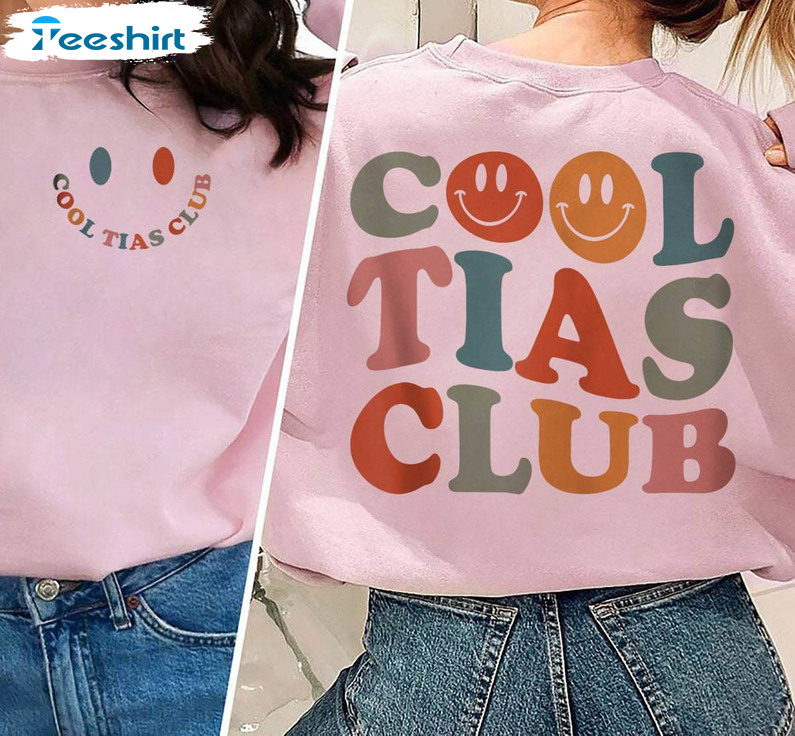 Trendy Cool Tias Club Shirt, Funny Christmas Aunt Crewneck Tee Tops