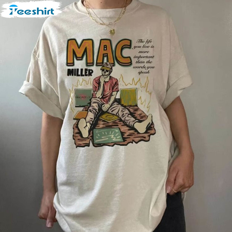 Retro Mac Miller Sweatshirt, Vintage Mac Miller Comic Unisex T Shirt Long Sleeve