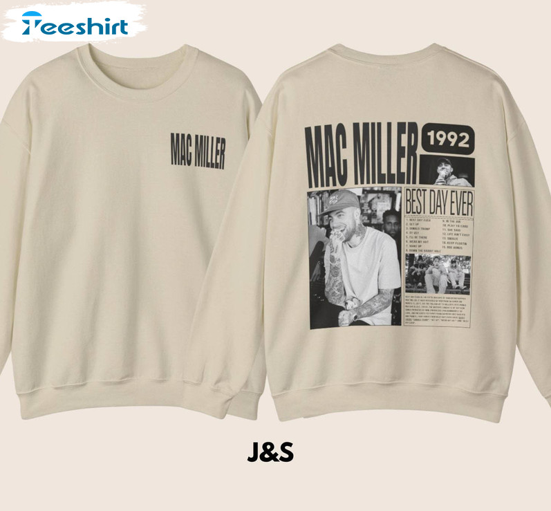Mac Miller Best Day Ever Album Crewneck, Mac Miller Sweatshirt Short Sleeve