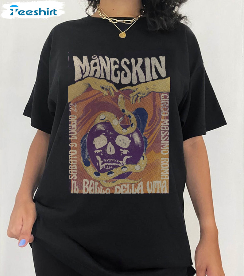 Funny Maneskin Band Shirt, Maneskin World Tour Unisex Hoodie Unisex T Shirt
