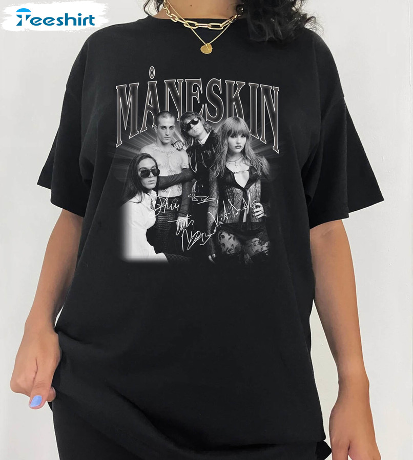 Vintage Maneskin Band Shirt, Maneskin Tour 2023 Unisex T Shirt Short Sleeve