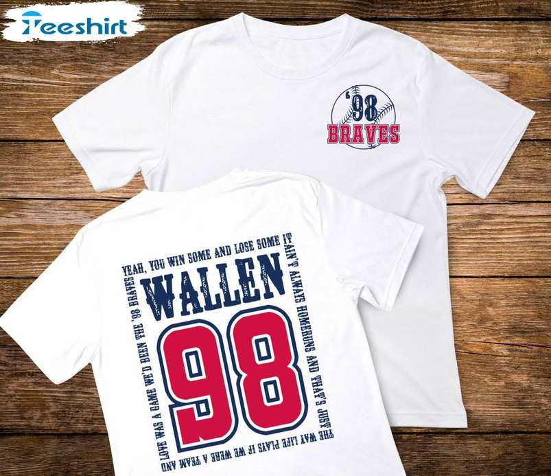 Cute Morgan Wallen 98 Braves Shirt, Wallen Country Music Crewneck Long Sleeve