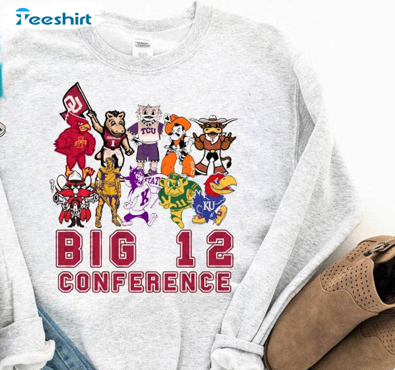 Big 12 Conference Shirt, Retro Football Short Sleeve Tee Tops