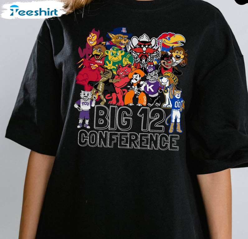 Big 12 Conference Shirt, Big Twelve College Mascot Long Sleeve Sweater