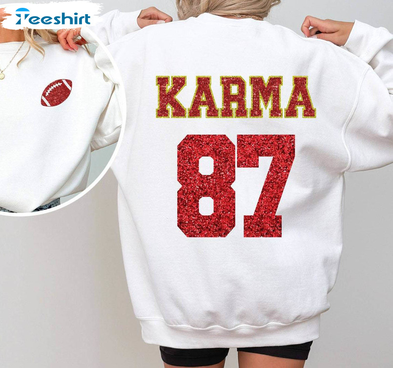 Karma 87 Sweatshirt, Travis Kelce And Taylor Swift Era Kansas Tee Tops Tank Top