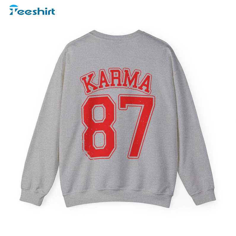 Karma 87 Sweatshirt, Vintage Design Long Sleeve Sweater