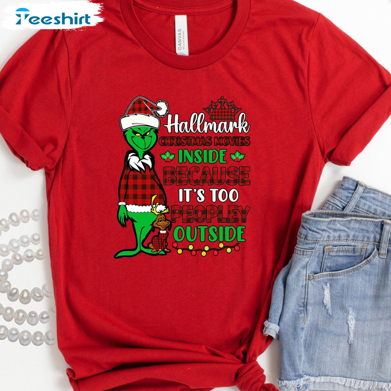 Christmas Movie Watching Shirt - Grinch Hallmark Christmas Crewneck Sweater