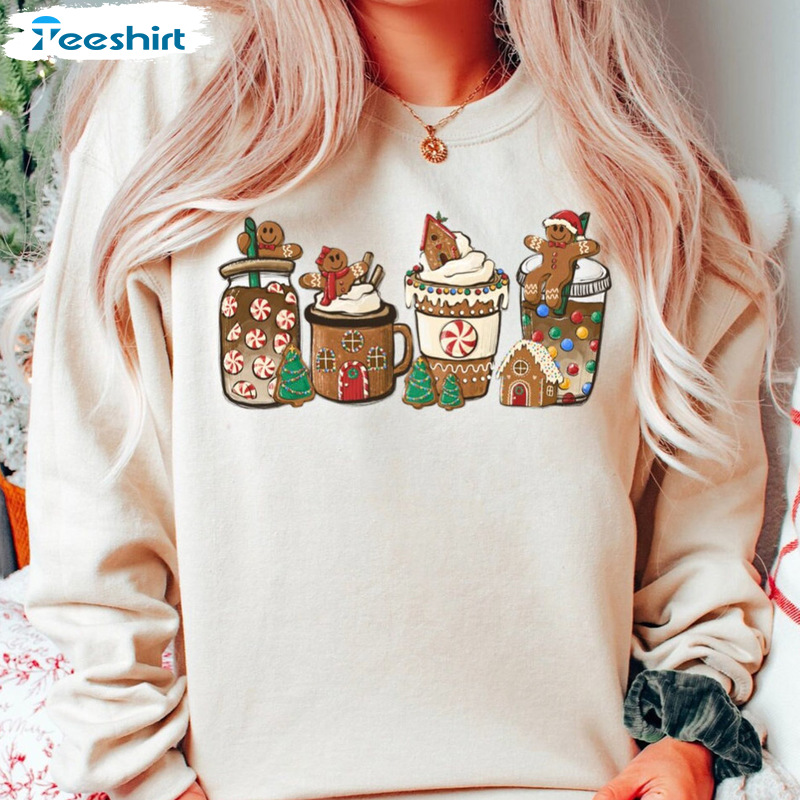 Christmas Coffee Shirt - Coffee Lover Vintage Sweatshirt Crewneck