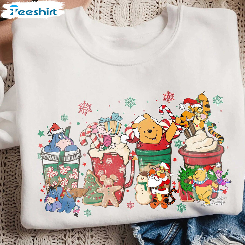 Winnie The Pooh Christmas Shirt - Christmas Tea Coffee Crewneck Sweater