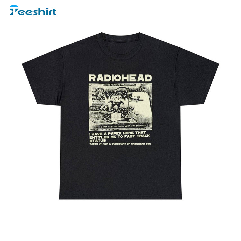 Must Have Radiohead Shirt, Retro Concert T Shirt Crewneck For Men