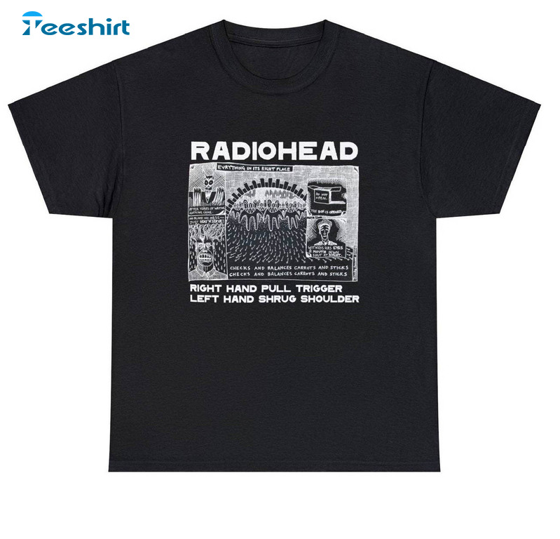 Groovy Radiohead Shirt, Right Hand Pull Trigger Unisex Hoodie Sweater