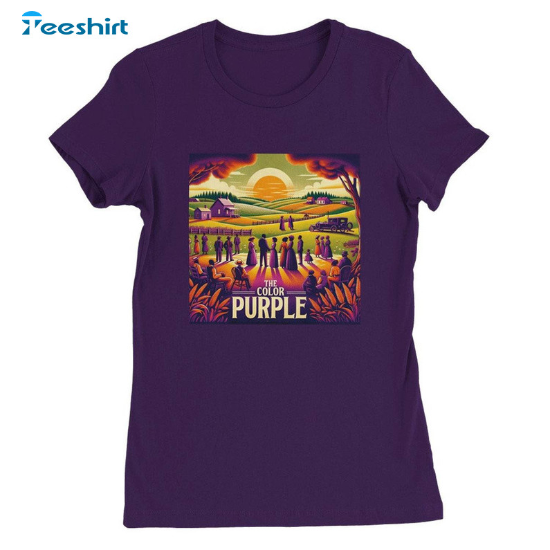 Cool Design The Color Purple Shirt, Purple Color Inspired T Shirt Long Sleeve