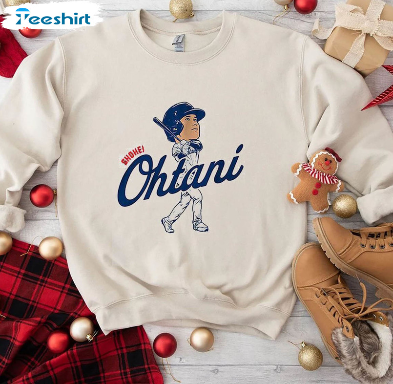 Groovy Shohei Ohtani Shirt, Los Angeles Baseball Logo Short Sleeve Sweater