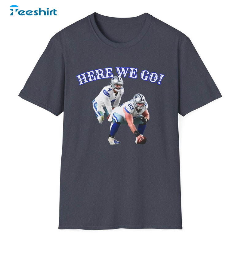 Here We Go Dallas Cowboys Shirt, Prescott Football Christmas T Shirt Hoodie