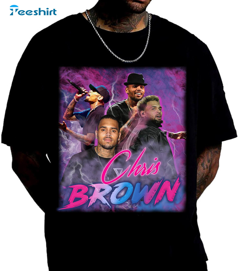 Groovy Chris Brown Breezy Shirt, 90s Hip Hop Rapper Short Sleeve Unisex T Shirt