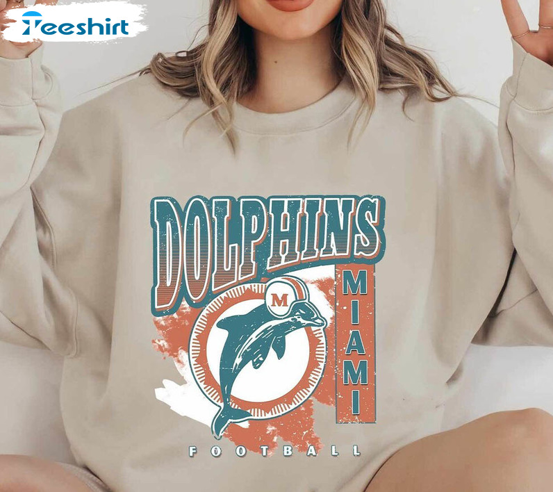 Awesome Miami Dolphins Vintage Shirt, Miami Football Sweatshirt Long Sleeve