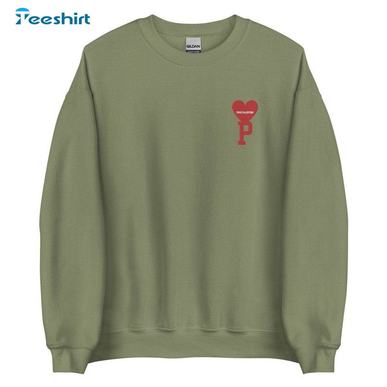 Free Palestine Limited Shirt, Palestine Heart Sweatshirt Long Sleeve