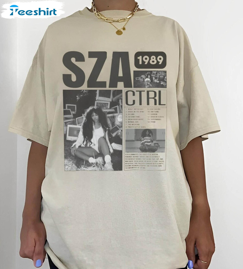 Sza S.o.s Tour 2023 Cool Design Shirt, Sza Ctrl Aesthetic Long Sleeve Sweater