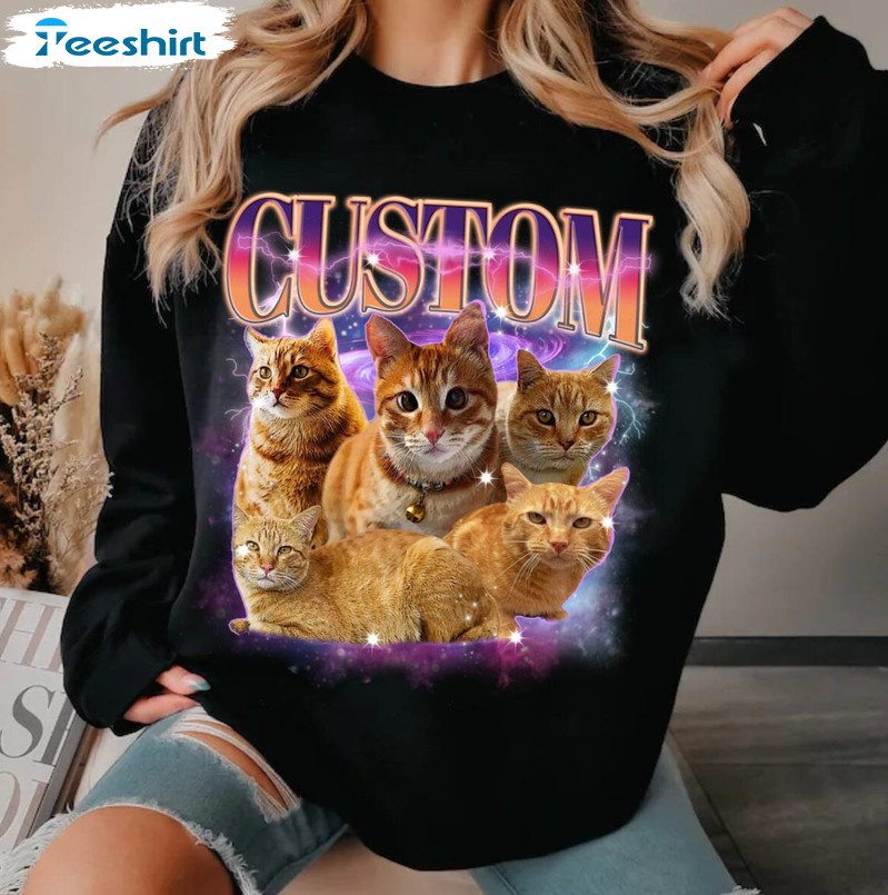 Modern Custom Bootleg Rap Shirt, Pet Custom Photo Vintage Hoodie Tee Tops