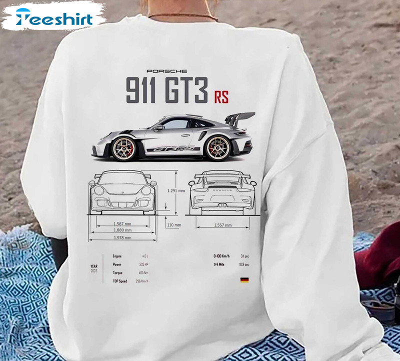 Limited Porsche 911 T Shirt, Porsche 911 Gt3 Rs Crewneck Long Sleeve