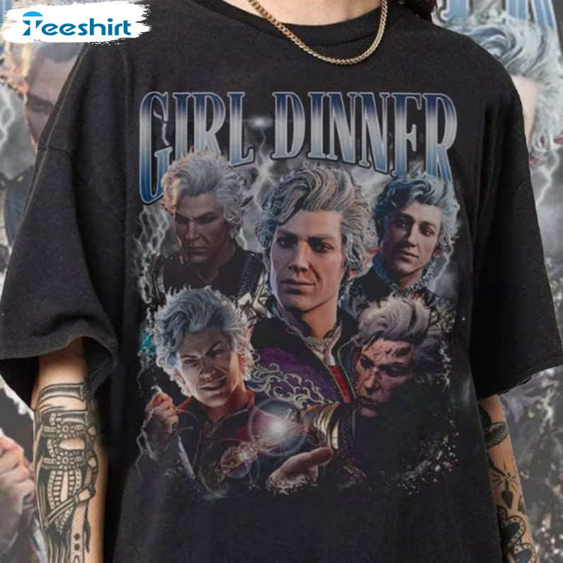 Limited Girl Dinner Shirt, Baldurs Gate 3 Vintage Short Sleeve Sweater