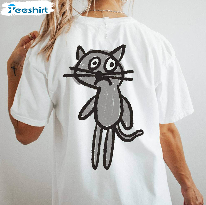 Funny Anxious Cat T Shirt , Inspired Crewneck Long Sleeve For Cat Lovers