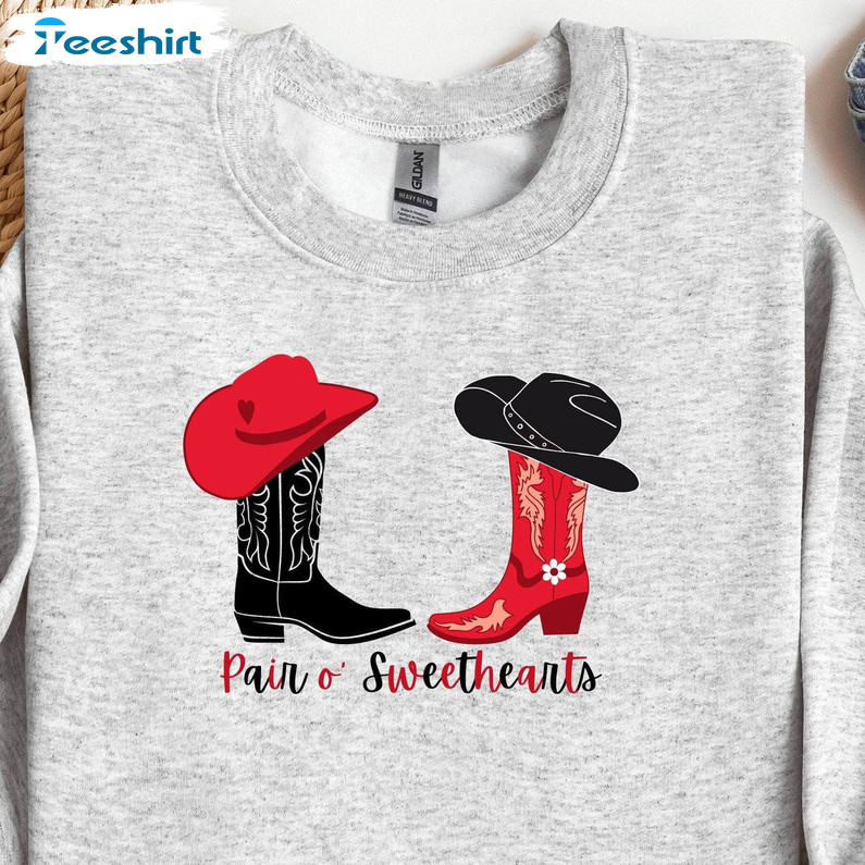 Inspirational Valentine Cowgirl Couples Sweatshirt , Western T Shirt Crewneck