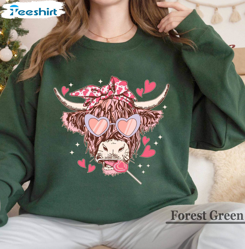 Limited Heifer Valentine Shirt, Unique Valentine Day Country Crewneck Sweater