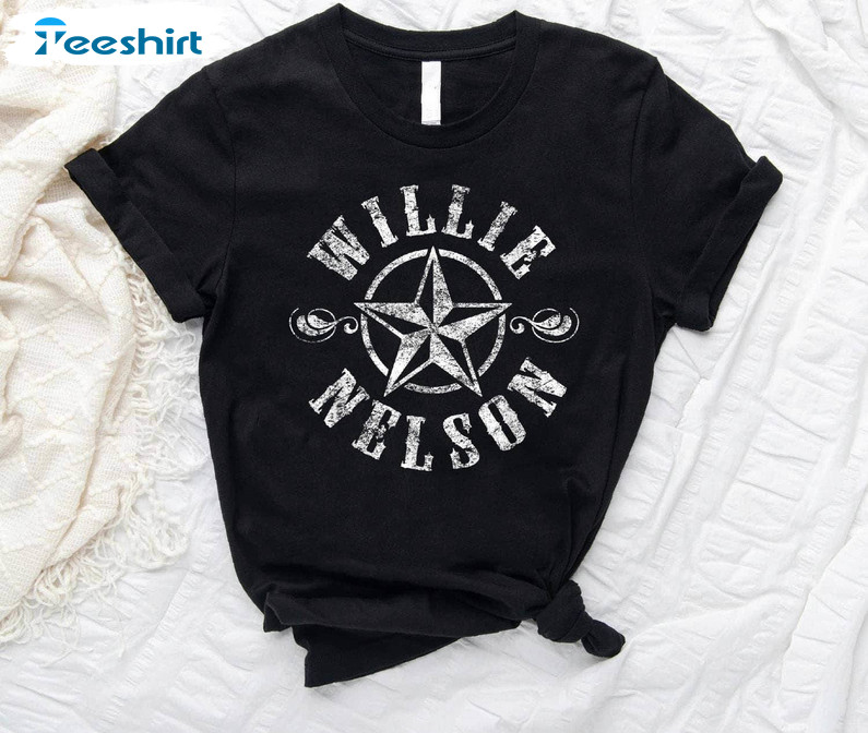 Funny Willie Nelson Shirt, Trendy Willie Nelson Star Sweatshirt Long Sleeve