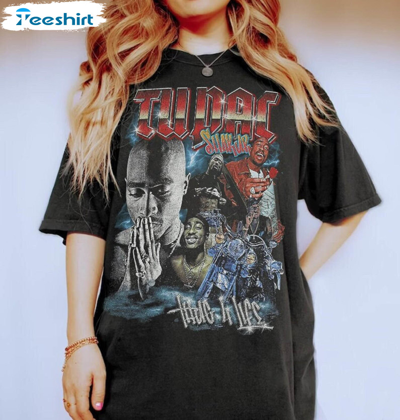 New Rare 2pac Shirt, Vintage 2pac Rapper Hip Hop Legends Short Sleeve Crewneck