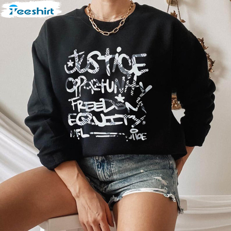 Trendy Justice Opportunity Equity Freedom Shirt, Tomlin Sweatshirt Short Sleeve