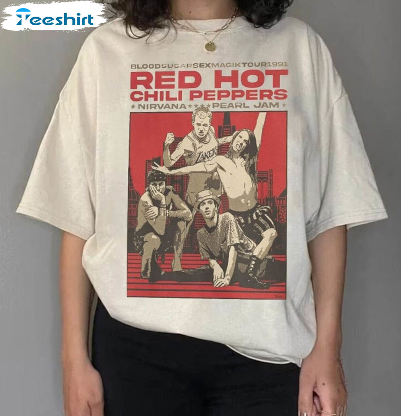 Vintage Rhcp Tour 1991 Shirt, Red Hot Chili Peppers T Shirt Unisex Hoodie