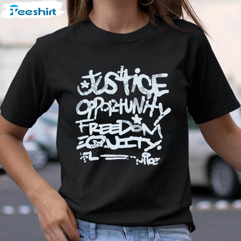 Groovy Justice Opportunity Equity Freedom Shirt, Viral Style Justice Sweatshirt Hoodie