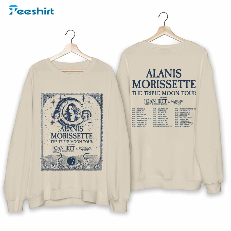 Cool Design The Triple Moon Tour 2024 T Shirt , Alanis Morissette Shirt Hoodie