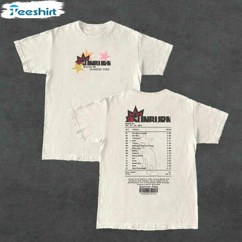 Retro Sunburn Album Tracklist Shirt , Dominic Fike Sweatshirt Short Sleeve Hoodie