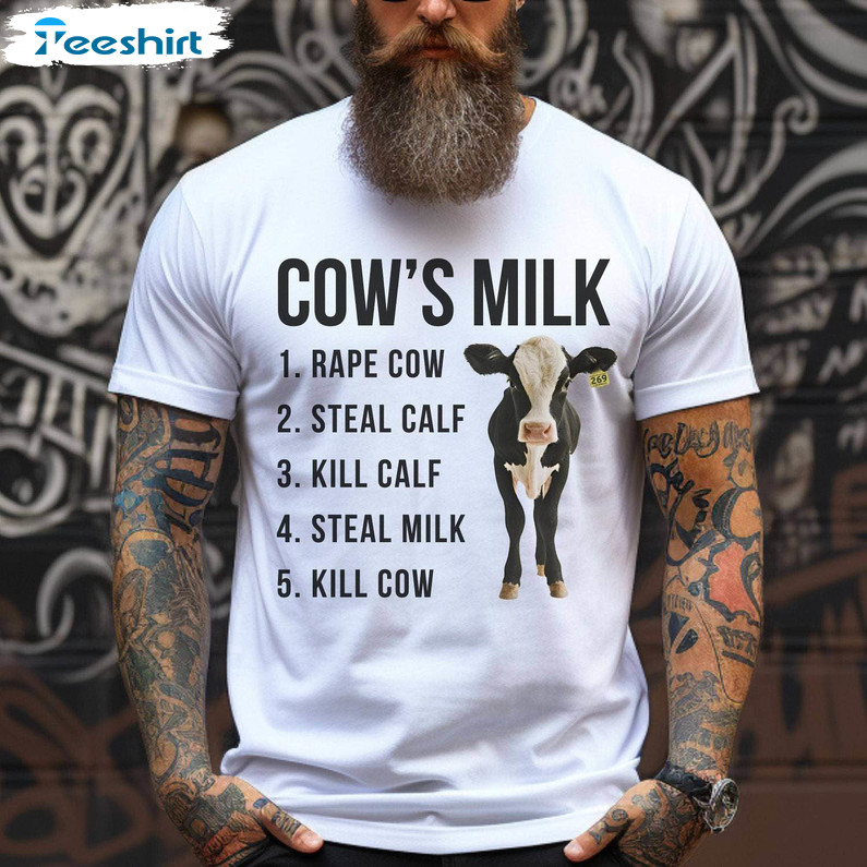 Cool Dairy Milk Industry T Shirt , Dairy Is Scary For Animal Activism Crewneck Hoodie