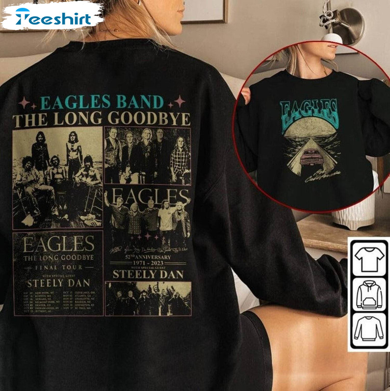 Groovy The Eagles Band Sweatshirt , Neutral Eagles Tour 2023 Shirt Unisex Hoodie