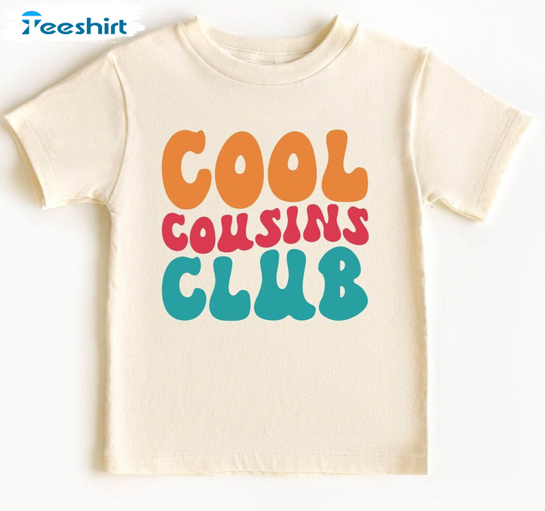 Retro Cool Cousins Club Shirt, Trendy Cool Cousin Club Toddler Sweater Long Sleeve