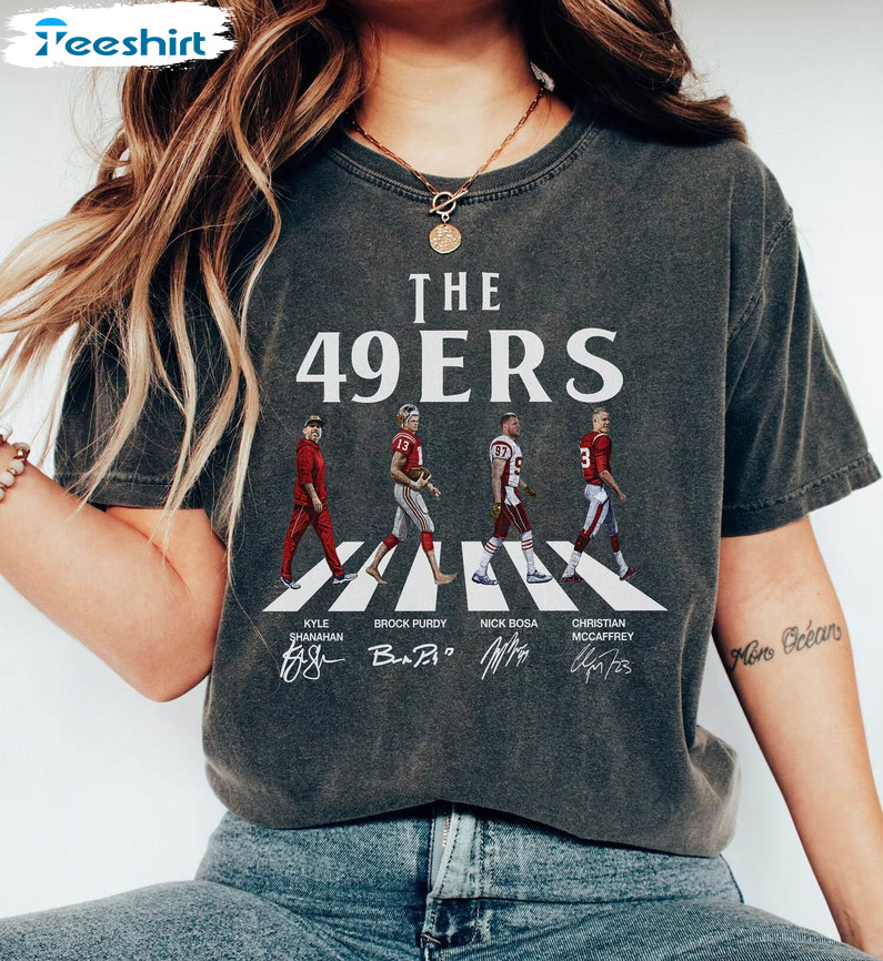 Fantastic San Francisco Football Sweatshirt, 49ers Walking Abbey Road T Shirt Crewneck