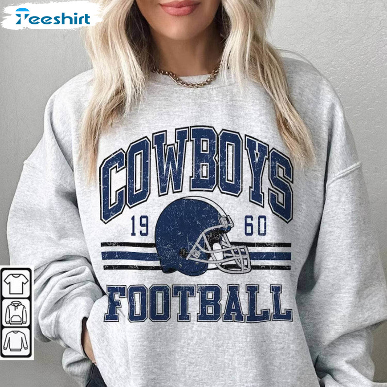 Vintage Dallas Cowboys Shirt, Cool Design Football Sweatshirt Short Sleeve