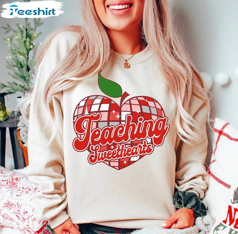 Teaching Sweethearts Retro Shirt, Teacher Valentine Unisex Hoodie T Shirt