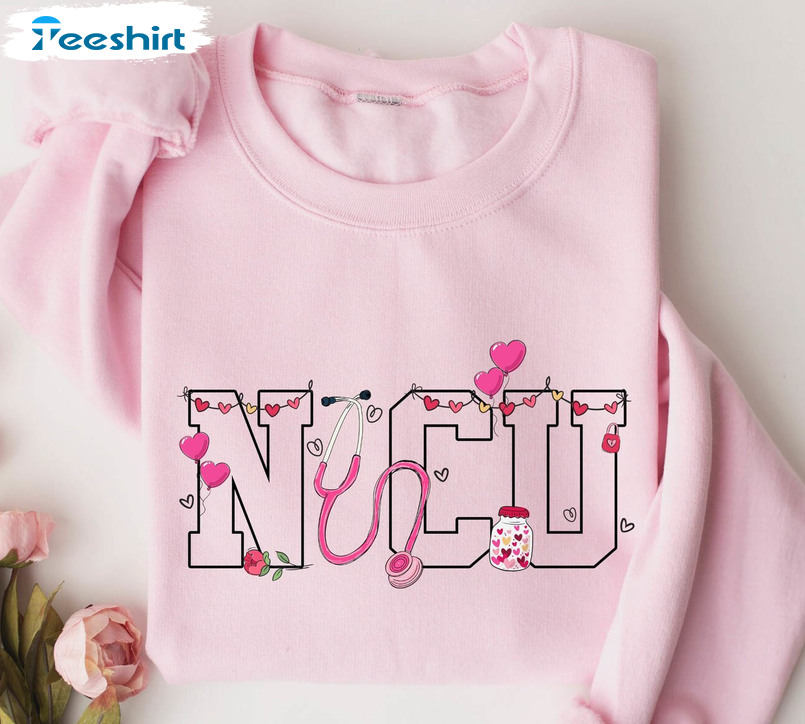 New Rare Nicu Nurse Sweatshirt, Valentines Nicu Unisex Hoodie Long Sleeve