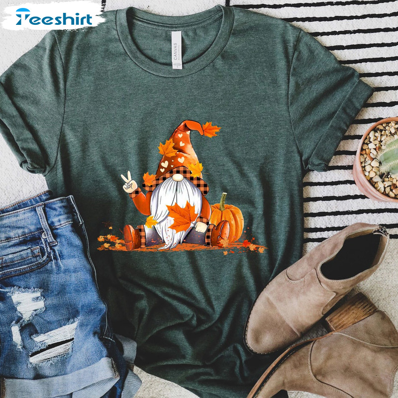 Pumpkin Gnome Shirt - Happy Thanksgiving Unisex Hoodie Crewneck