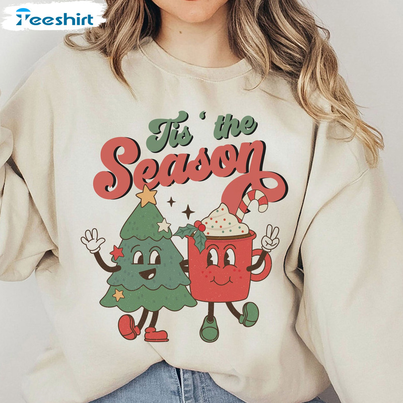 Tis The Season Christmas Sweatshirt - Cute Chritmas Retro Crewneck Tank Top