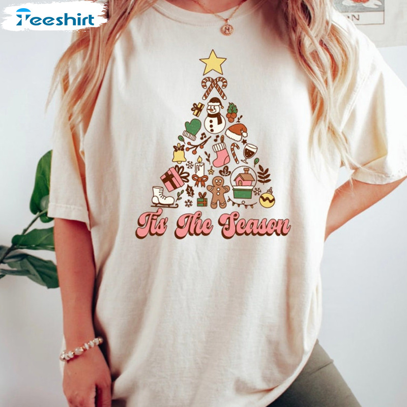 Tis The Season Christmas Shirt - Christmas Graphic Cute Pattern Unisex Hoodie