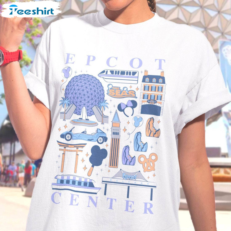 Epcot Center Park Icons Comfort Sweatshirt , Epcot Center Shirt Unisex Hoodie