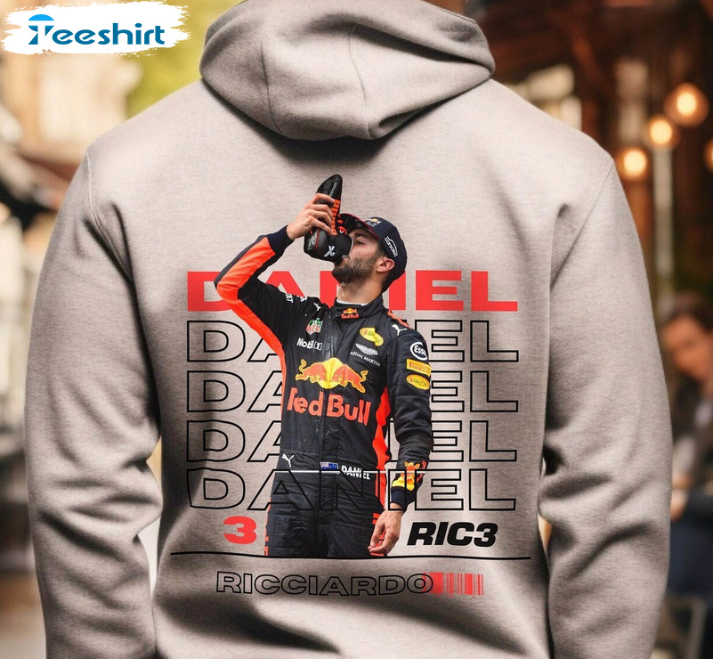 Limited Daniel Ricciardo Shirt, Red Bull Racing Danny Short Sleeve Hoodie