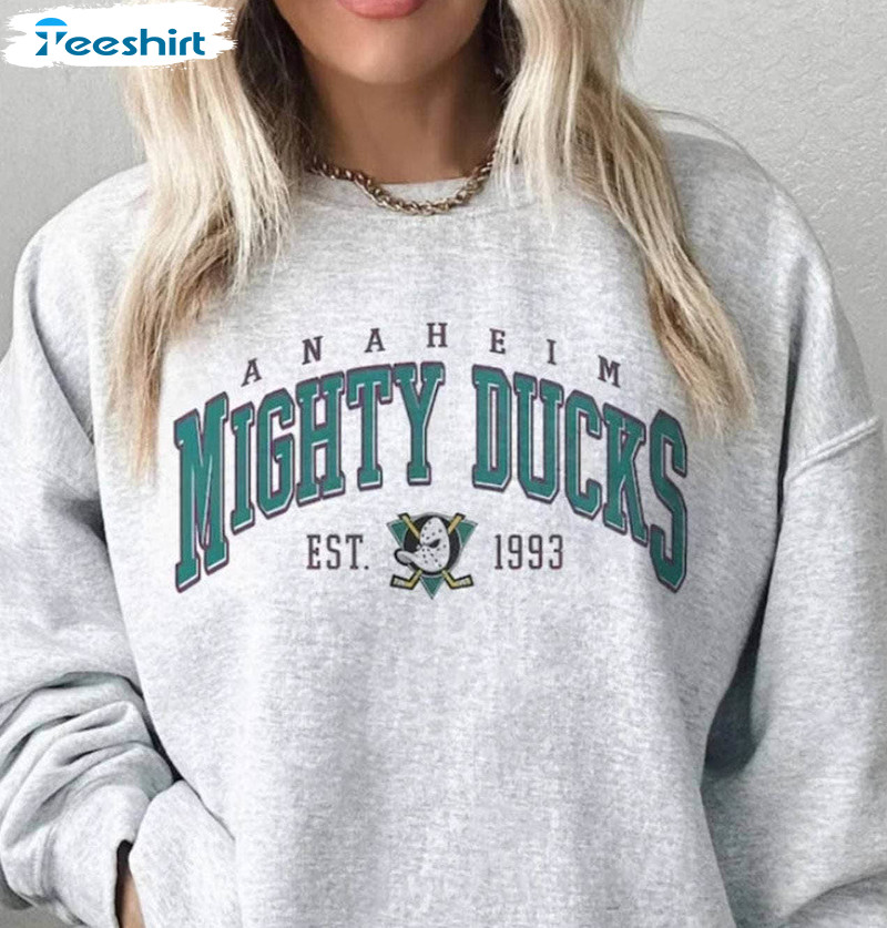 Funny Anaheim Ducks Shirt, Trendy Hockey Crewneck Long Sleeve