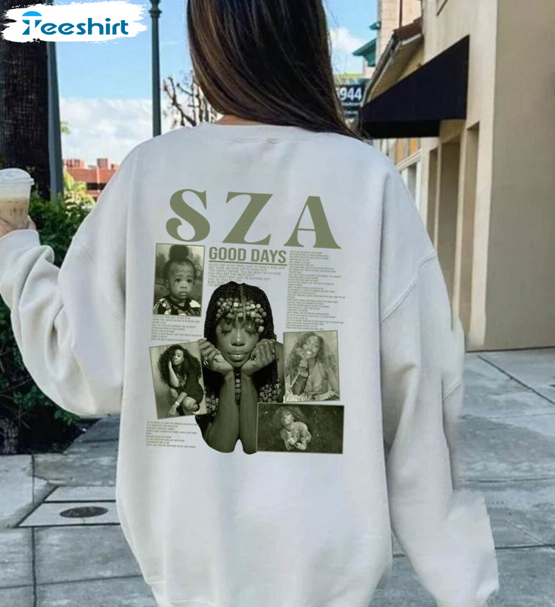 Trendy Sza S.o.s Tour 2023 Shirt, Good Days Merch Sza Sos Tour Crewneck Long Sleeve