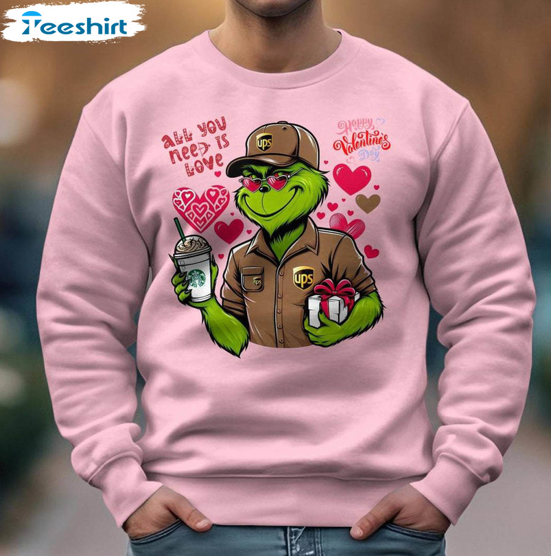 Cute Grinch's Valentine Shirt, Love Delivered With A Wink Valentines Day Grinch T Shirt Hoodie